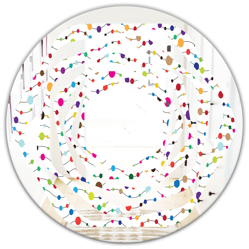 Miroir mural Whirl Waves of Polka Dots, H 31,5 po x l po