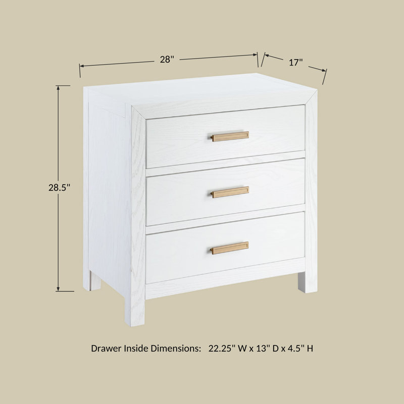 Ashdon 28'' W Nightstand, White Oak