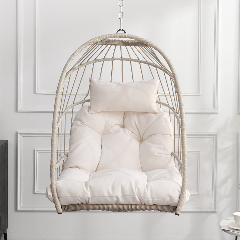 Chaise suspendue en PE pour l'extérieur, Blanc