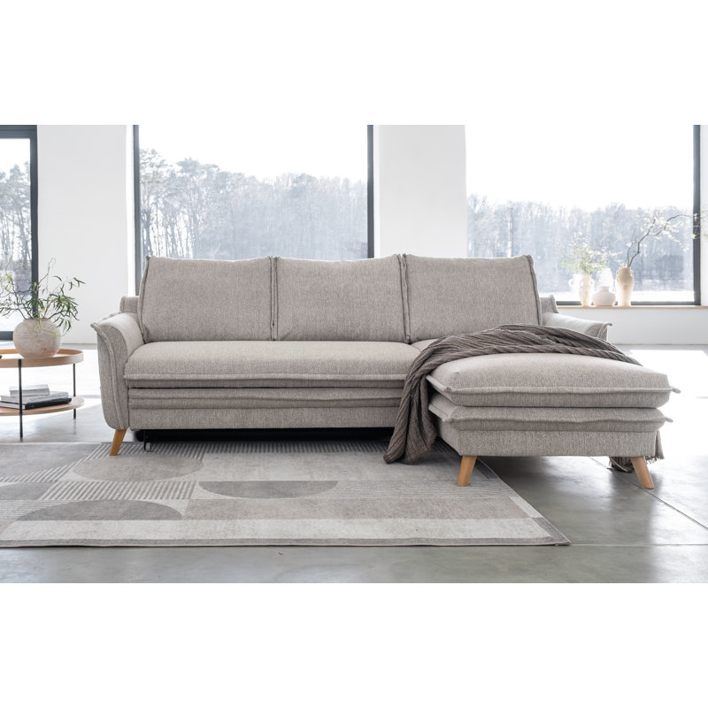 Charming Charlie Limited 4 Seater Sofa Bed, Sand Grey, Right facing