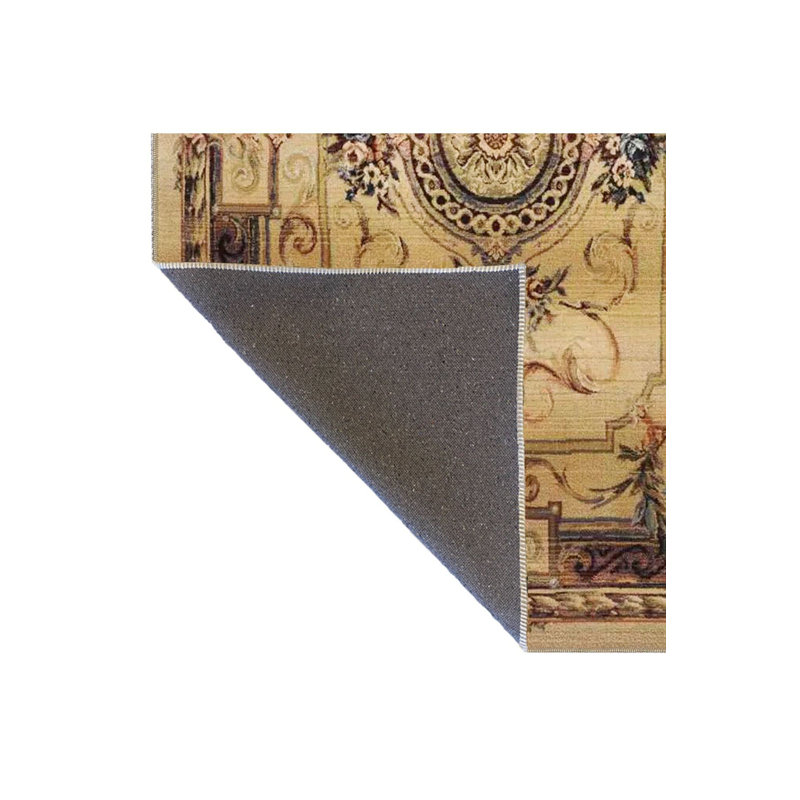 Tapis jaune à motif tissé lavable moderne, Tapis de couloir 3 pi 3 po x 6 pi 7 po inclus