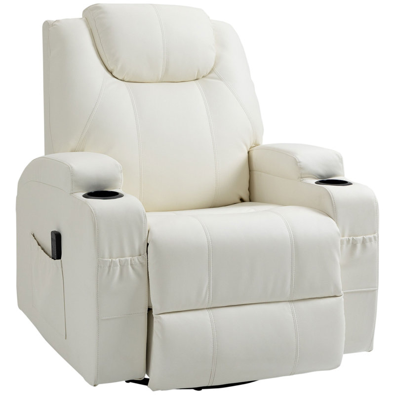 Fauteuil de massage en faux cuir, Similicuir blanc