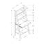 Bureau d'ordinateur contemporain contemporain, hauteur 61 po - Tablettes en stratifié brun d'une hauteur de 61 po pour bureau, stratifié taupe, satisfaction de travail accrue
