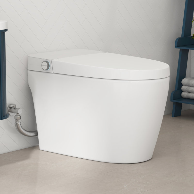 Piedmont Elongated One-Piece Toilet with Heated Seat, Seat & Foot Sensor, Auto & Blackout Flush, Night Light (No Bidet Function)