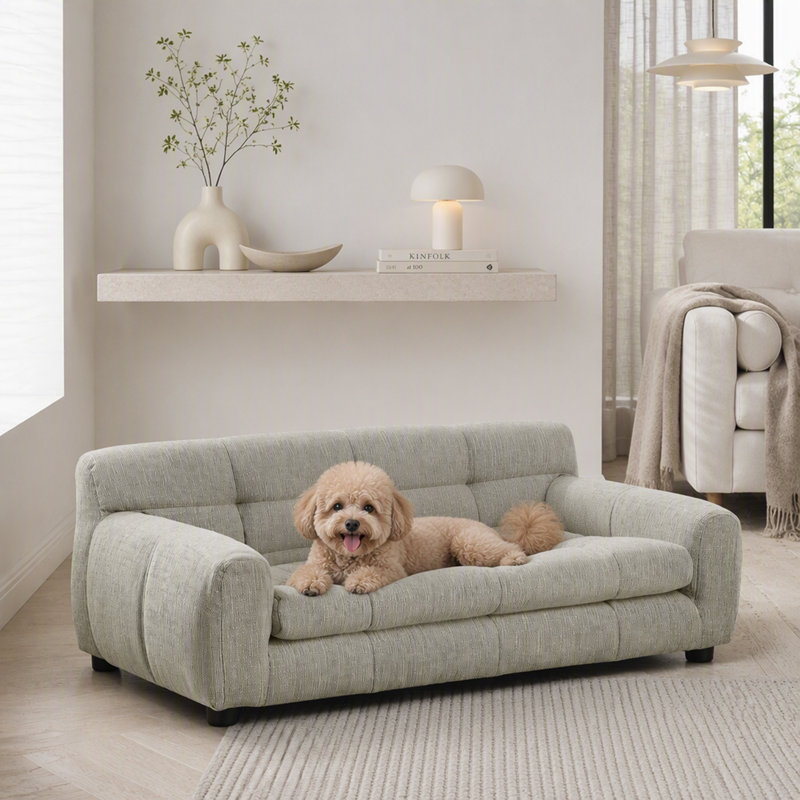 Linen Pet Bed, Gris