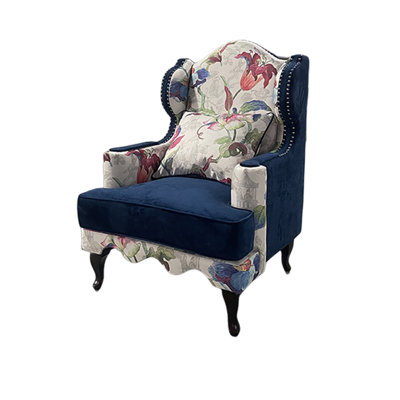 Fauteuil à oreilles rembourré en tissu