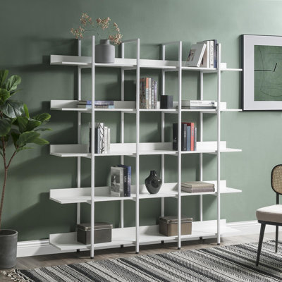 [VIDEO] 5 Tier Bookcase Home Office Open Bookshelf, Vintage Industrial Style Shelf With Metal Frame, MDF Board (Old Sku:WF286176AAK)