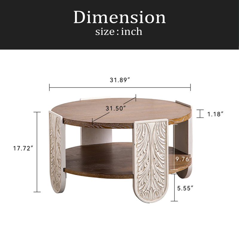Table basse en bois sculpté, table de bout rétro avec rangement double couche, petite table d'appoint pour le salon, table de chevet de style palais pour les petits espaces