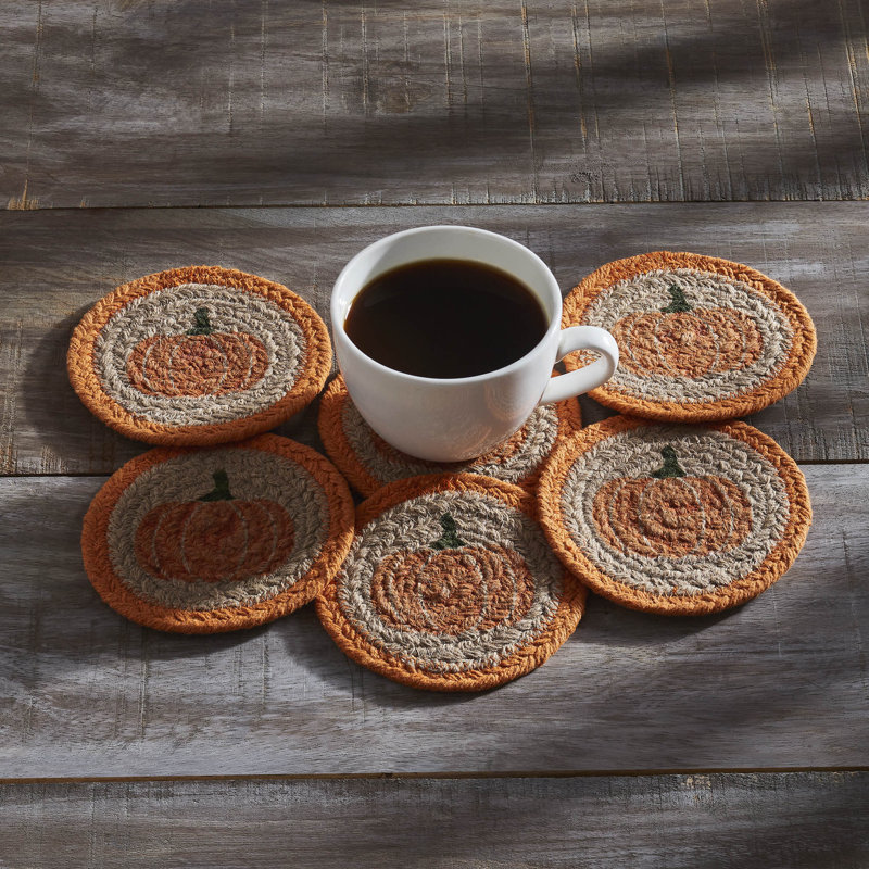 Ensemble de 6 sous-verres à la citrouille