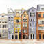 « amsterdam maisons hotel », reproduction de peinture à l’huile sur toile tendue-27975396