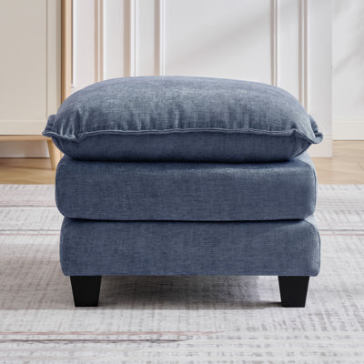 Repose-pieds de 25 po de profondeur pour canapé, repose-pieds moderne à double coussin avec revêtement en chenille douce