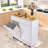 10-Gallon Double Tilt Trash Cabinet With 2 Drawers, Trash Cabinet With Storage On Wheels-105851170