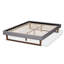 Grand lit plateforme tapissier Brixton, gris foncé / brun noyer, H 14,9 po x l 64 po x L 83 po-2018084507-2018084508