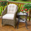 Avanthi 18" W Square Patio Side Table with Tempered Glass Top-1850301634