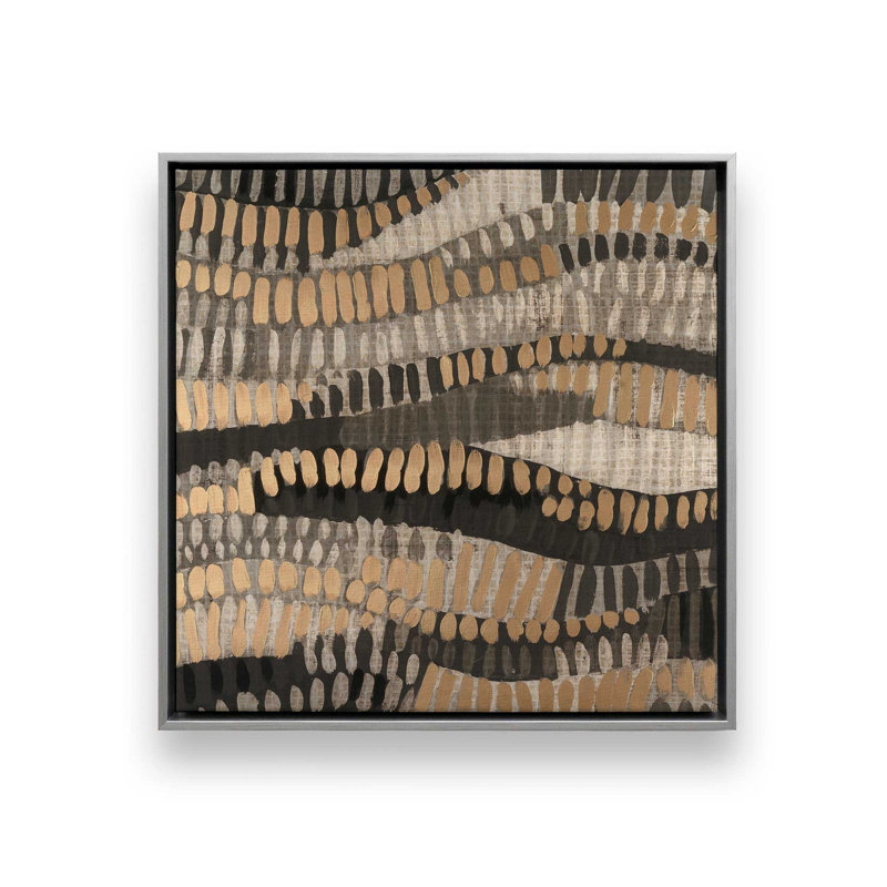 Reproduction d'art sur toile, "Metallic Onulation I" par June Erica Vess, H 20 po x l 20 po, Argent argent