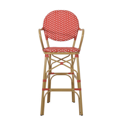 Antonese 29.25" Patio Bar Stool with Cushion by Longshore Tides
