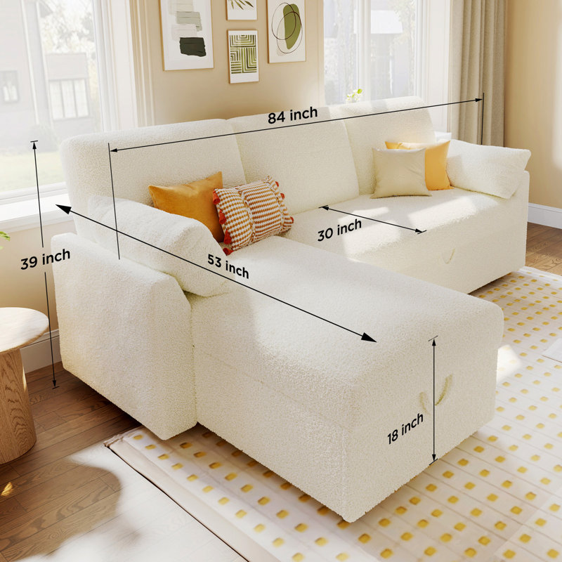 Baerl Upholstered 84'' Sleeper Sofa, White
