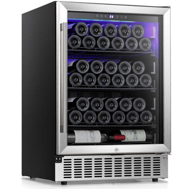 LANBOPRO 29.5-in W 31-Bottle Capacity Black, Stainless Steel Dual Zone  Cooling Built-In /freestanding Wine Cooler in the Wine Coolers department  at