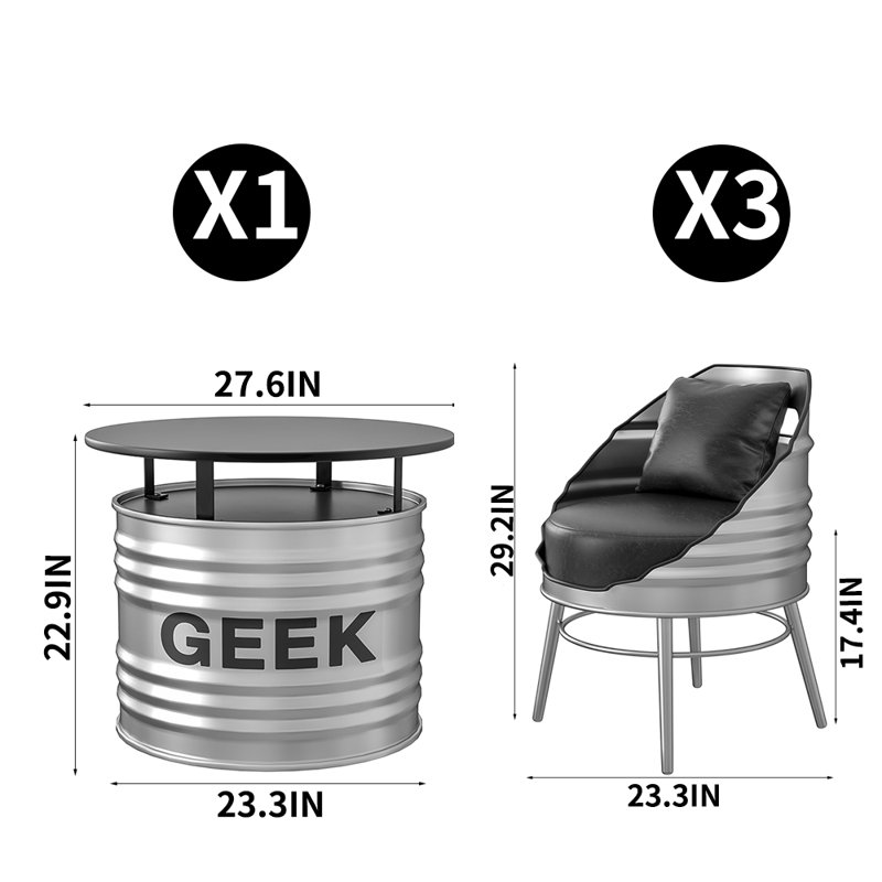 Prayan Pedestal Dining Set, 4