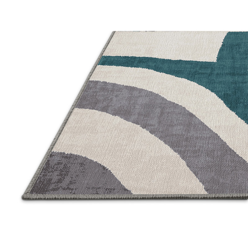Machine Washable Gray Area Rug, Square 8'