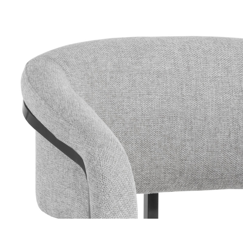 Haddam 18'' H Fabric Upholstered Armchair - Grey, Grey, Gunmetal