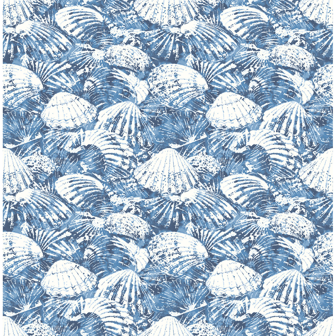Surfside Aqua Shells Wallpaper Brewster Home Fashions