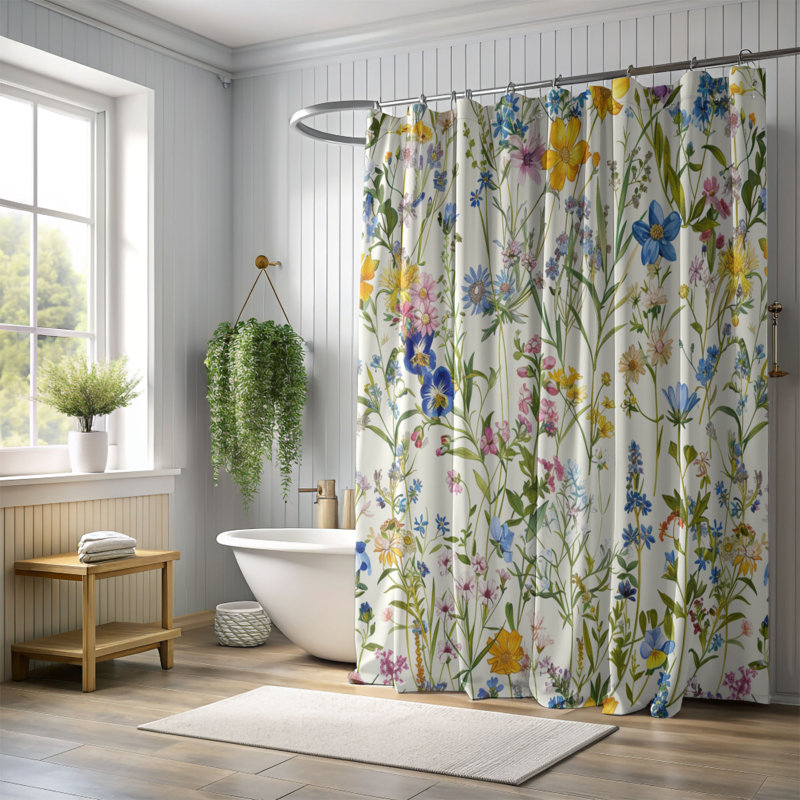 Fresh Blossom - Rideau de douche Premium, H 74 po x l 71 po