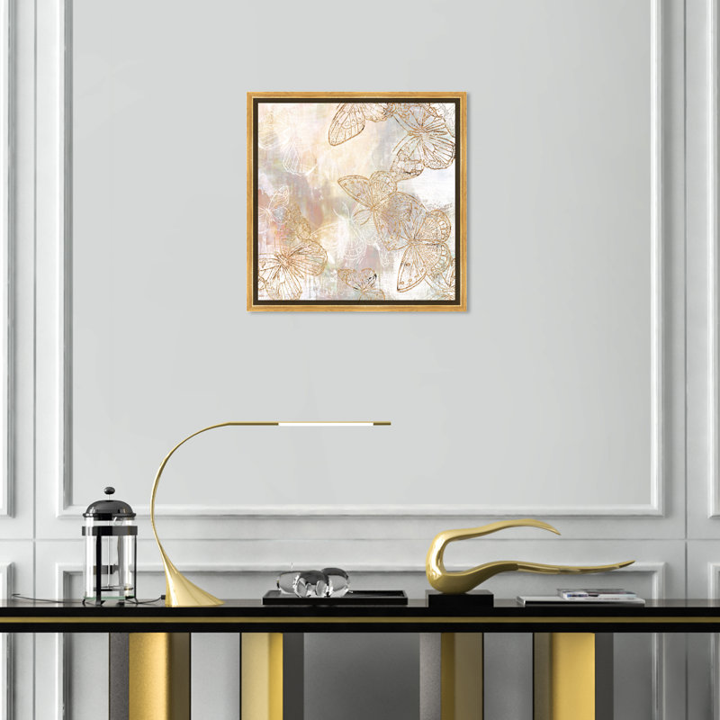 Animaux, insectes de jardin, impression sur toile, H 16 po x l 16 po, Toile encadrée d'or
