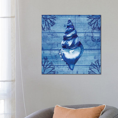 Indigo Conch - Print on Canvas