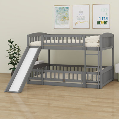 Bunk Bed With Slide,Fence And Ladder