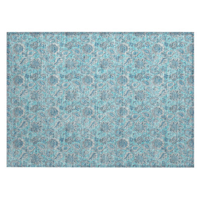 Washable Floral Indoor / Outdoor Rug