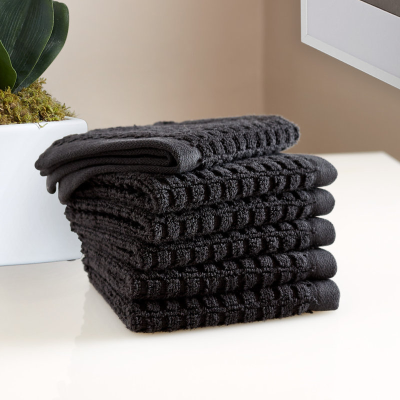 DKNY Quick Dry 6-piece Set, Black, 6 Piece Towel Set