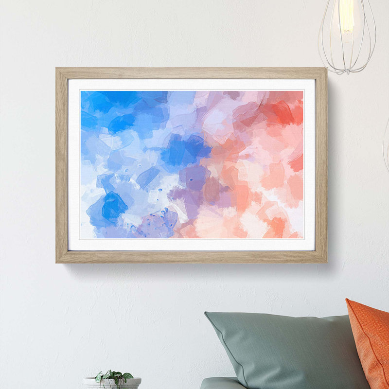 Taking Chances in Abstract - Wall Art, 62cm H x 87cm W x 2cm D, Oak Single Picture Frame Wood