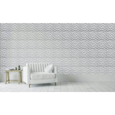 Falkirk Ross 19.7" X 19.7" Brick 3D Wall Panel In White (10-Pack)