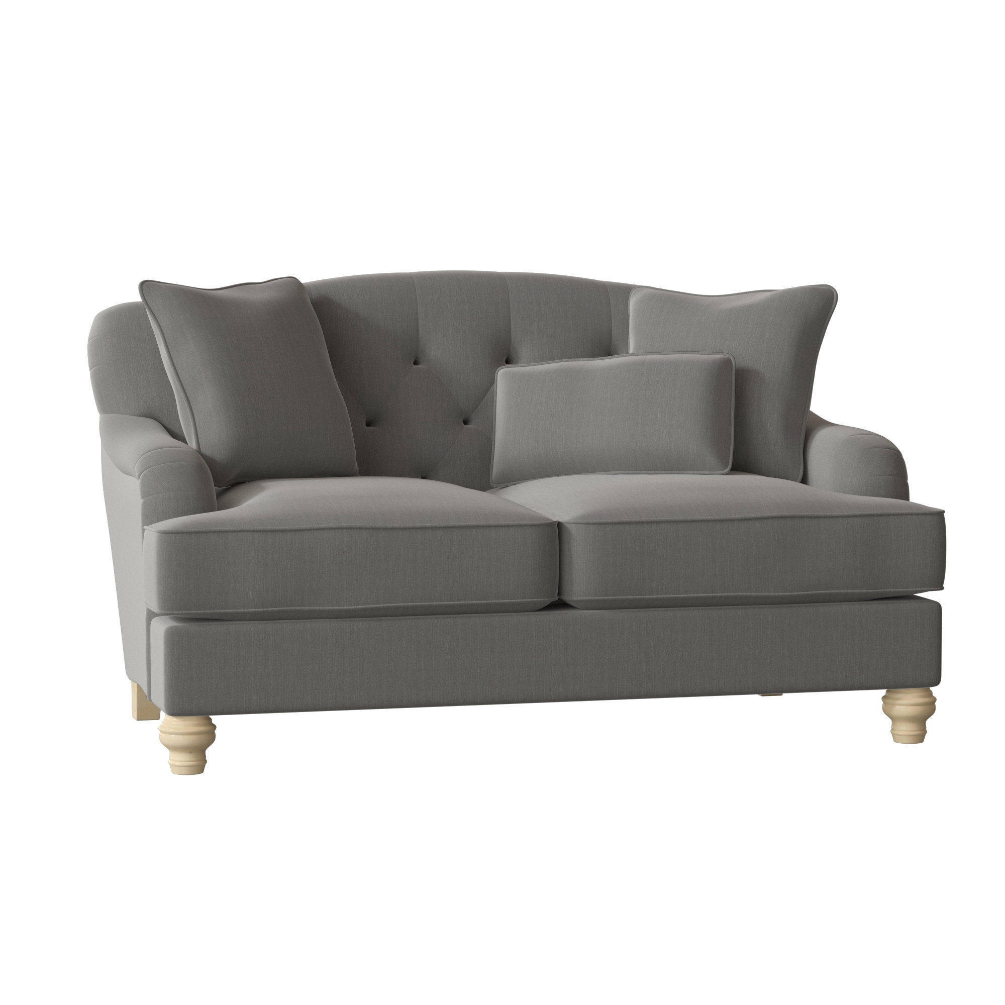Sullivan 65'' Upholstered Loveseat, Peyton 41 Gray Performance Twill, Linen, No