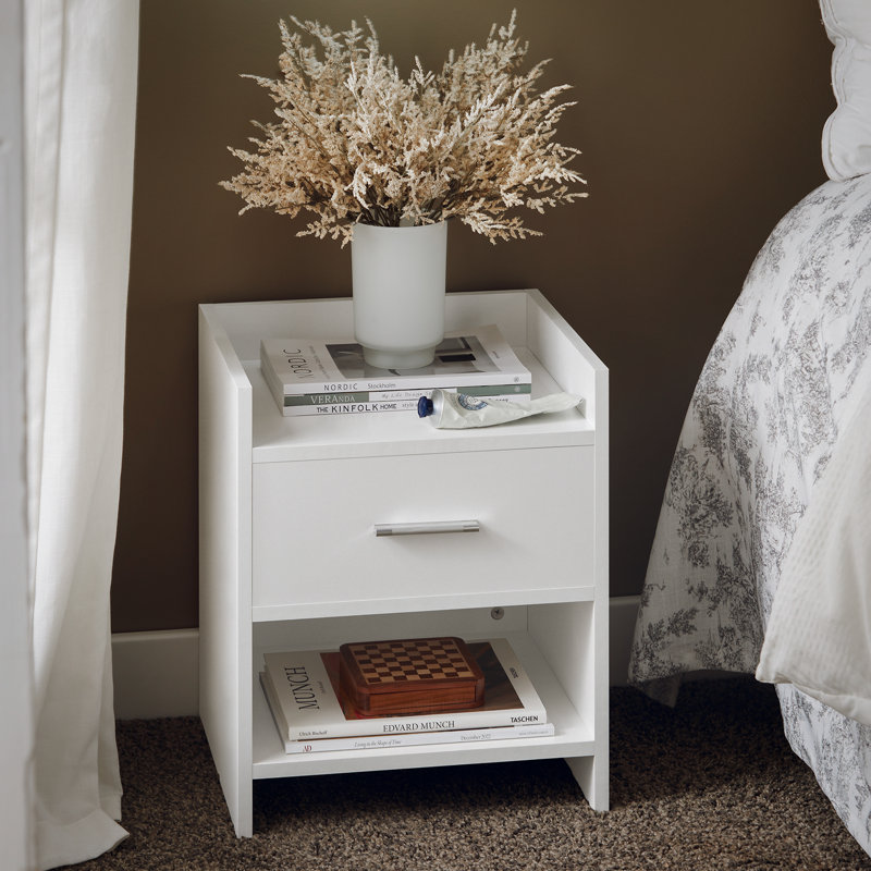 Carnahan 38cm W Manufactured Wood Bedside Table