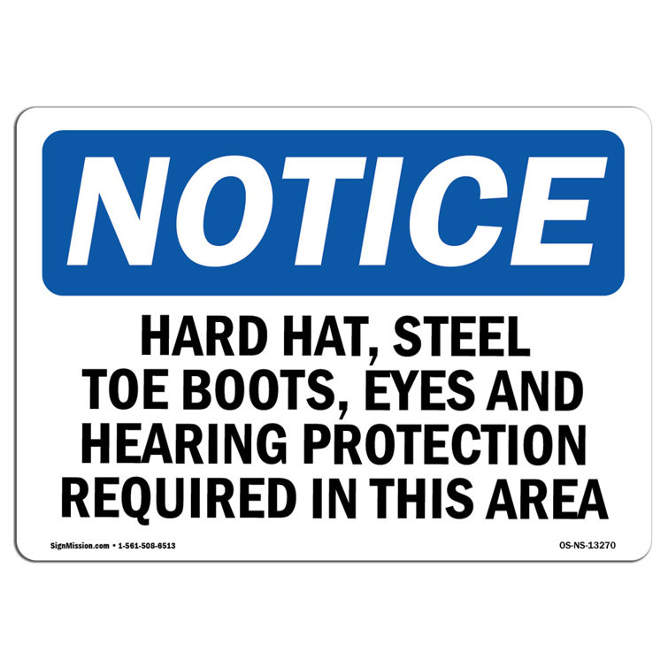 Notice Sign - Closed Toed Shoes Required - ANSI - Workplace Safety