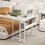 Bureau pliant, bureau d'ordinateur portable avec roulettes, blanc
