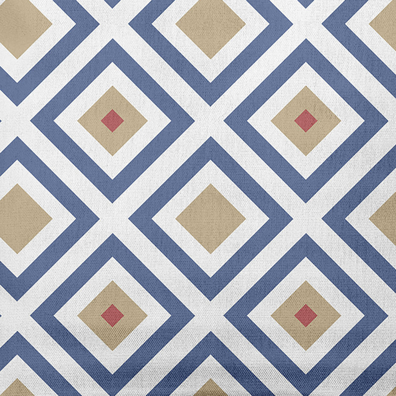 Housse et insert de coussin carré Subline, H 26 po x l 26 po, Bleu/beige