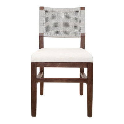 Orla Dining Table Set With Upholstered Rope Back Dining Chairs