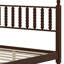 Base de lit double en bois avec tête de lit en forme de gourde, lit plateforme double avec support en lattes de bois, lit plateforme de style rétro-398424638