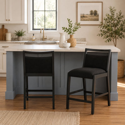 Skylar Upholstered Black Counter Stool