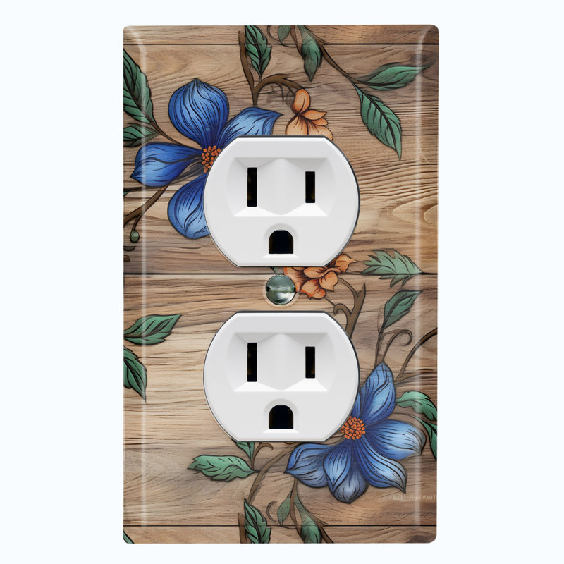 Copper Rust Patina Teal Print 1 - Gang Duplex Outlet Standard Wall Plate