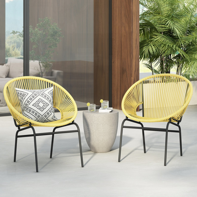 Ensemble de 2 chaises d'extérieur, Jaune