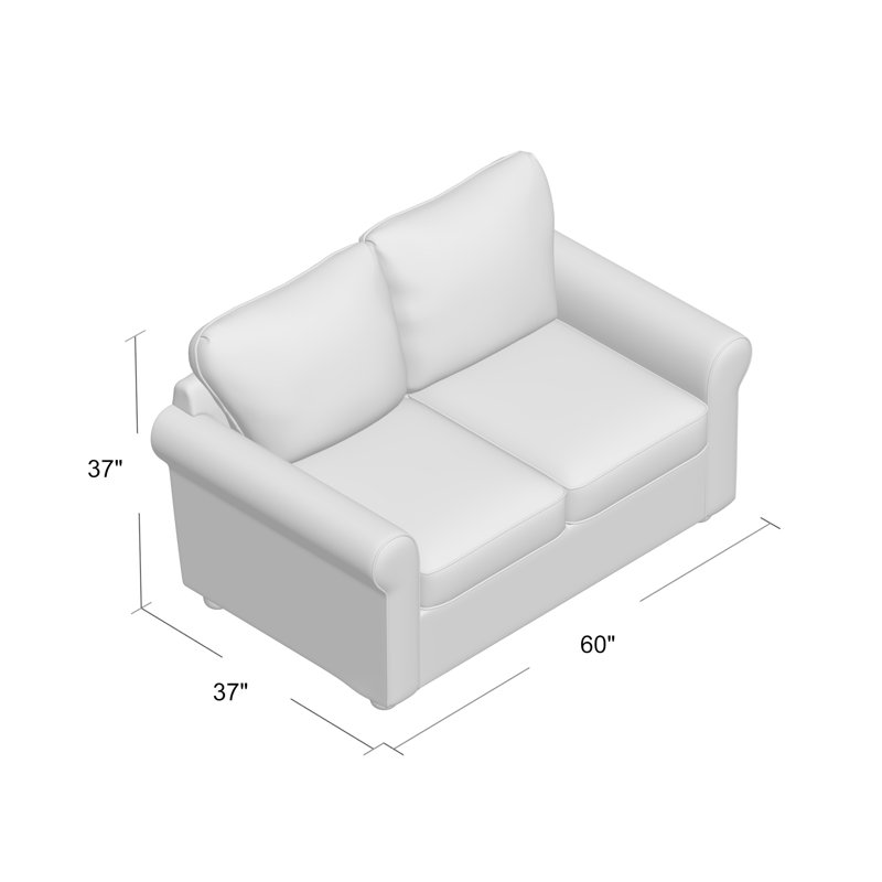 Upholstered 60'' Loveseat, Bayou Stone Canvas
