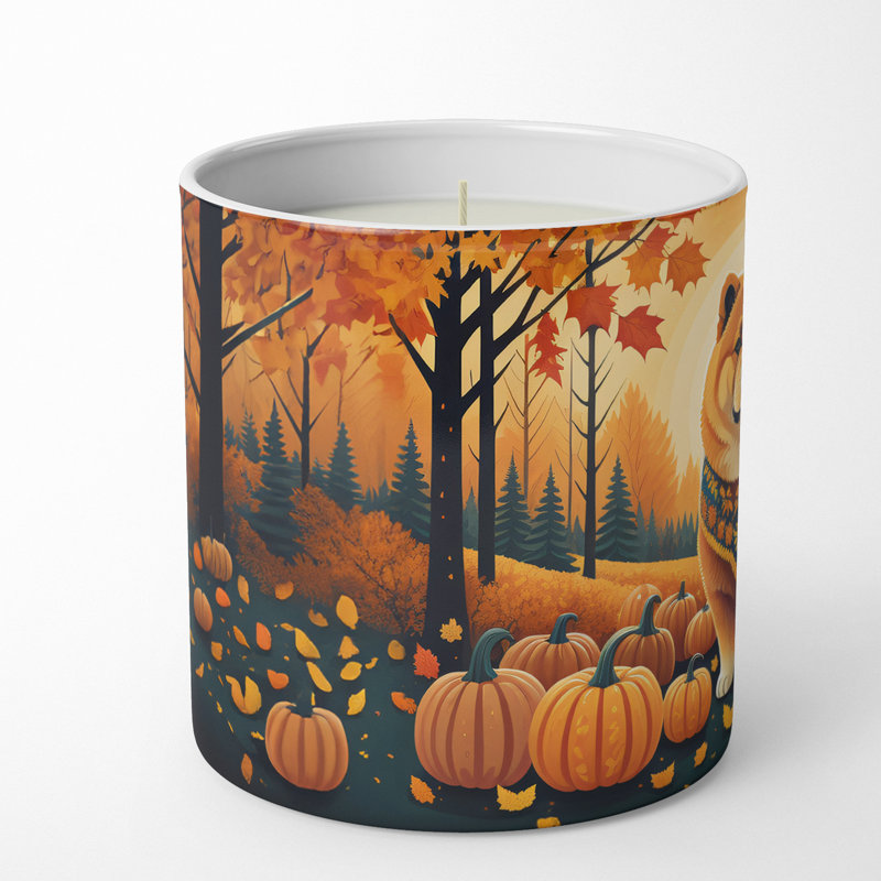 Bougie parfumée Pumpkin Spice avec support en céramique