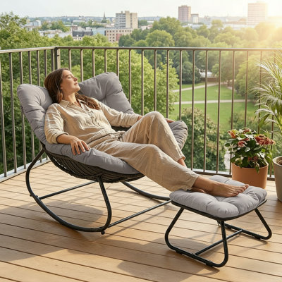 Modern Rattan Outdoor Rocking Chair