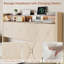Ensemble de chambre à coucher 3 pièces, cadre de lit plateforme tapissier avec 2 tables de chevet, station de charge intégrée, tête de lit avec lumières à DEL, tiroirs roulants en treillis métallique, ensemble de meubles de chambre à coucher contemporains, aucun sommier nécessaire-132711598