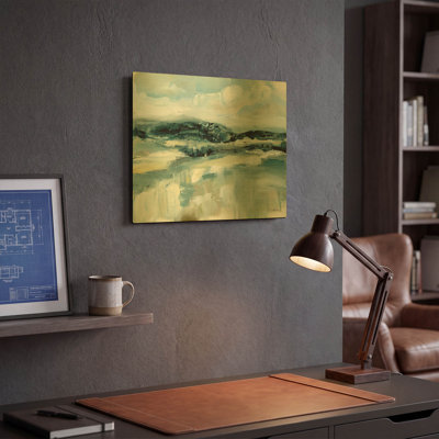 «Clouds at Hilltop» par Katrina Pete, art mural en métal, 16 po x 12 po