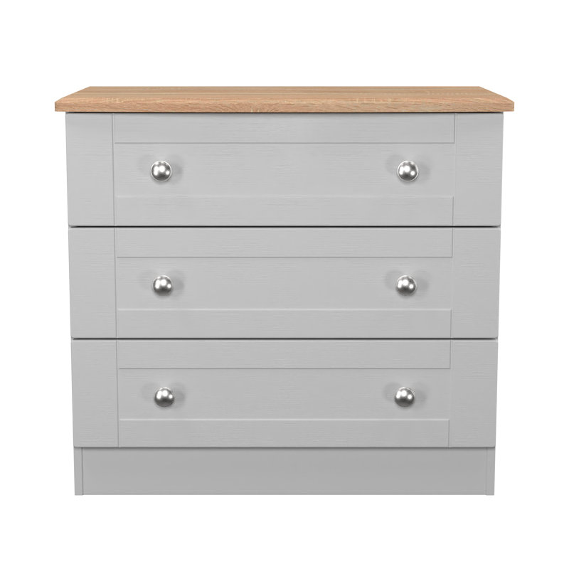 77cm W 3 - Drawer Chest of Drawers, Grey